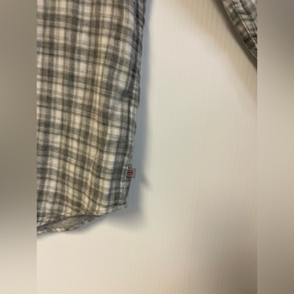 AG Adriano Goldschmied Men’s Medium Grey Gingham Plaid Button Down Shirt – EUC‎ - Picture 5 of 7